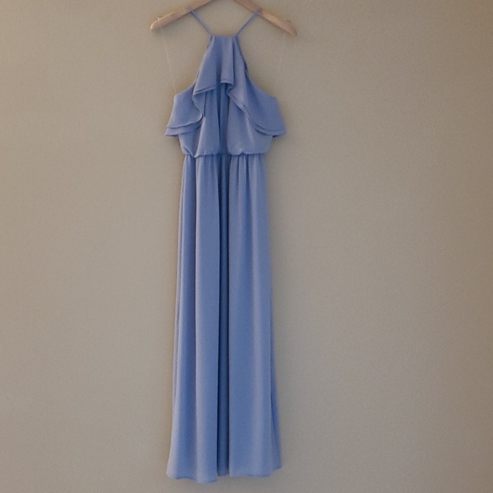 Lush ankle length halter top dress